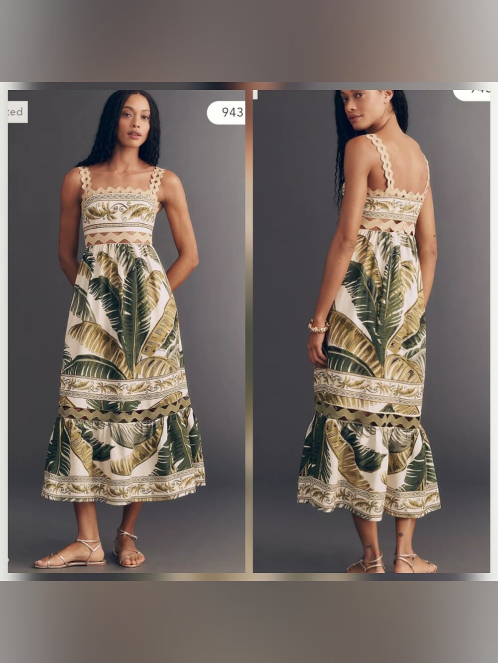 Farm Rio Sand Trancoso Wavy Trim Maxidress